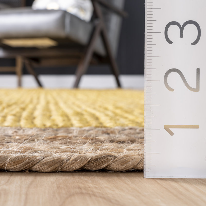 Tapis jaune en jute / sisal Wisser, Rectangulaire 3 pi x 5 pi