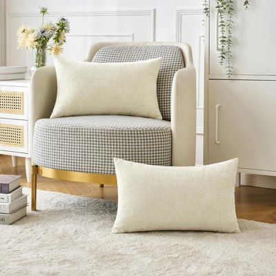 Pack Of 2 Throw Pillow Covers Soft Chenille Pillow Covers For Sofa Living Room Couch Solid Dyed Cases