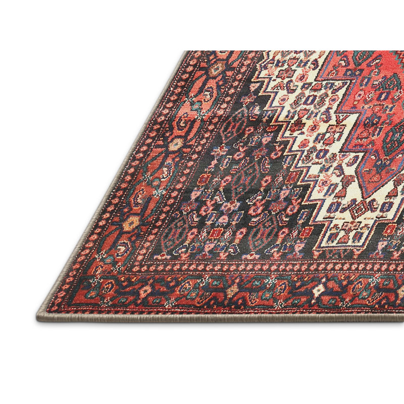 Tapis traditionnel rouge / brun, Rectangle 8 pi x 10 pi