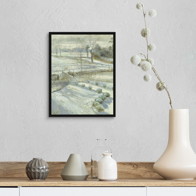 Lavande et le pont chinois par Timothy Easton - impression sur toile, H 16 po x l 13 po x P 1,75 po, Cadre flottant noir