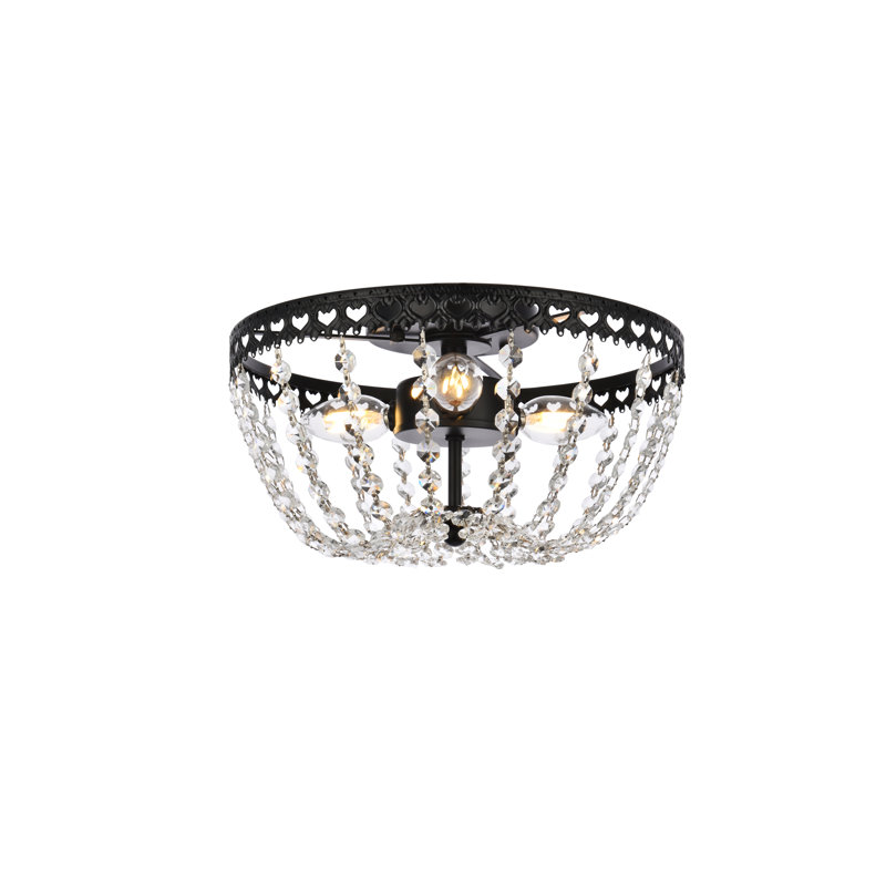 Plafonnier encastré 3 lumières Attahrawi, Noir, H 8,5 po x l 14 po x P 14 po