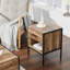 43cm W MDF, Metal Bedside Table