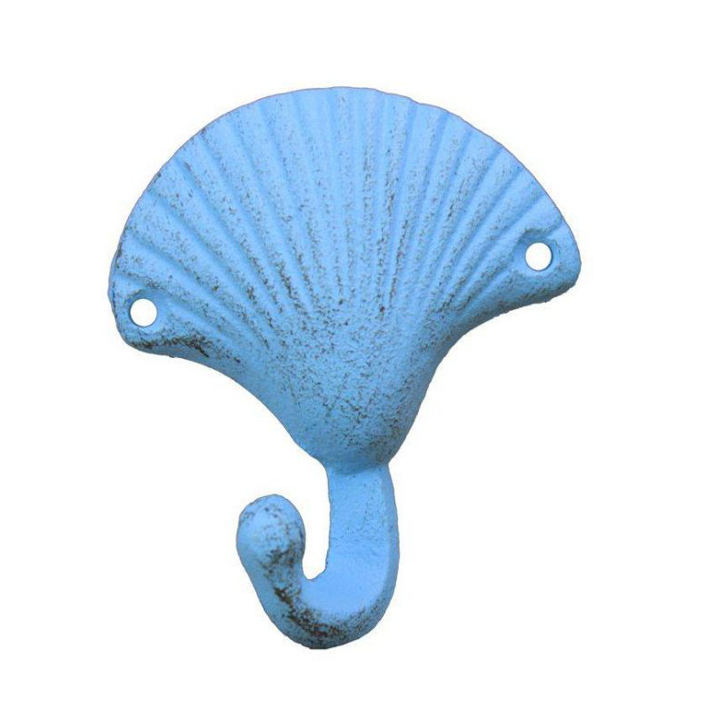 Crochet mural coquillage, Bleu pâle