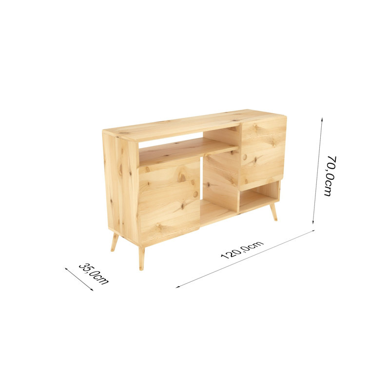 Dekzy 70cm Solid Wood Console Table, Natural