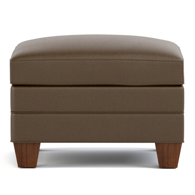 Arlington Ottoman, Weston Truffle Genuine Leather