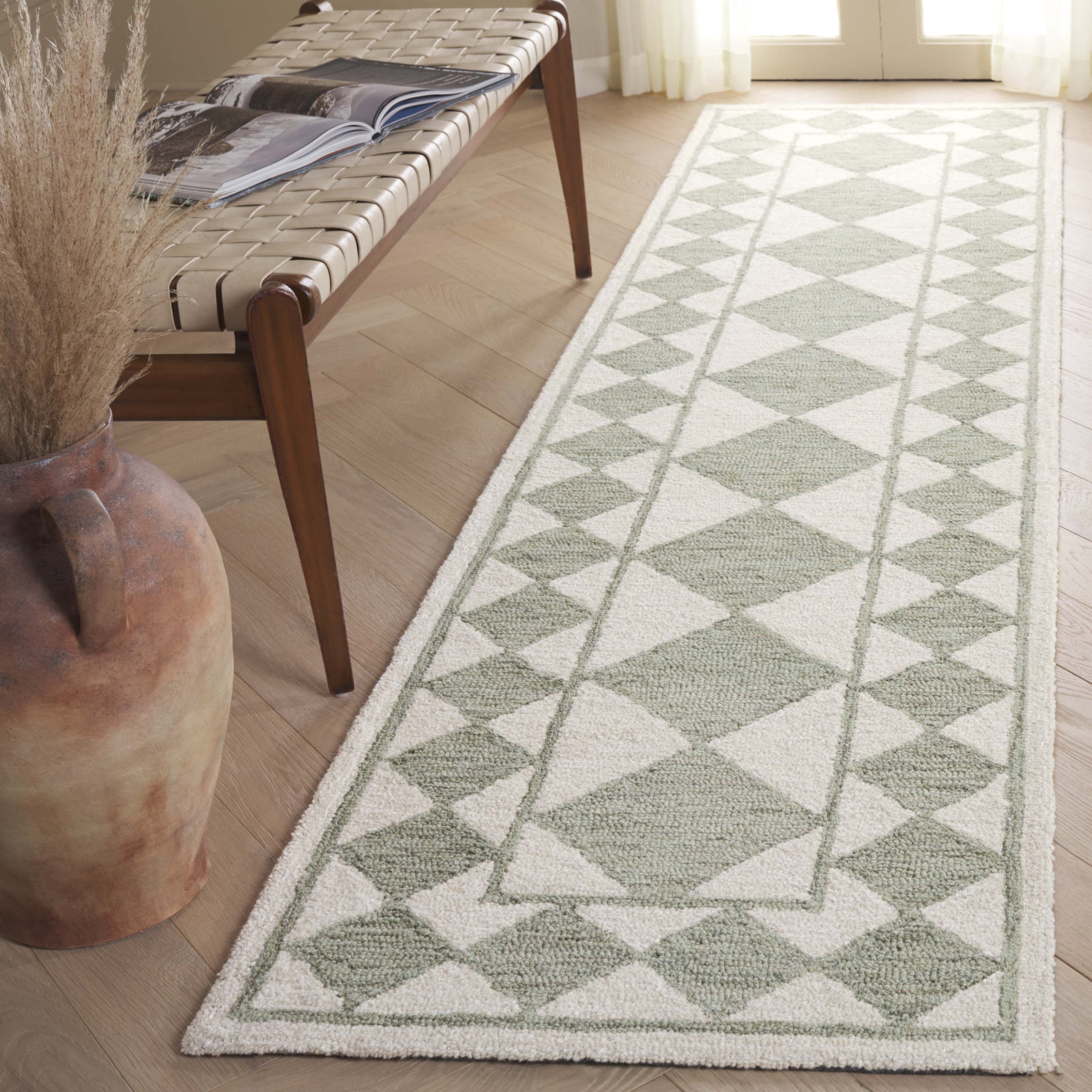 Claude Hand-Woven Geometric Rug, Runner 2'3" x 9'