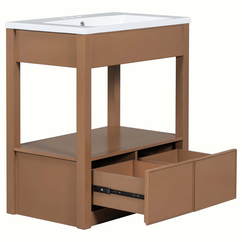 Base de meuble-lavabo simple 30 po seulement en brun