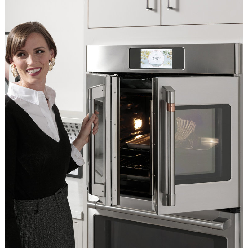30" Self-Cleaning Convection Smart Electric Double Wall Oven, Matte White