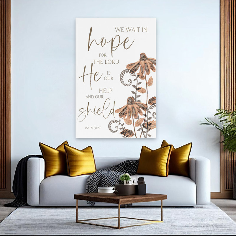 «We Wait In Hope - Contemporary Psalm 3320 Scripture Quote Art inspirant, H 40 po x l 60 po