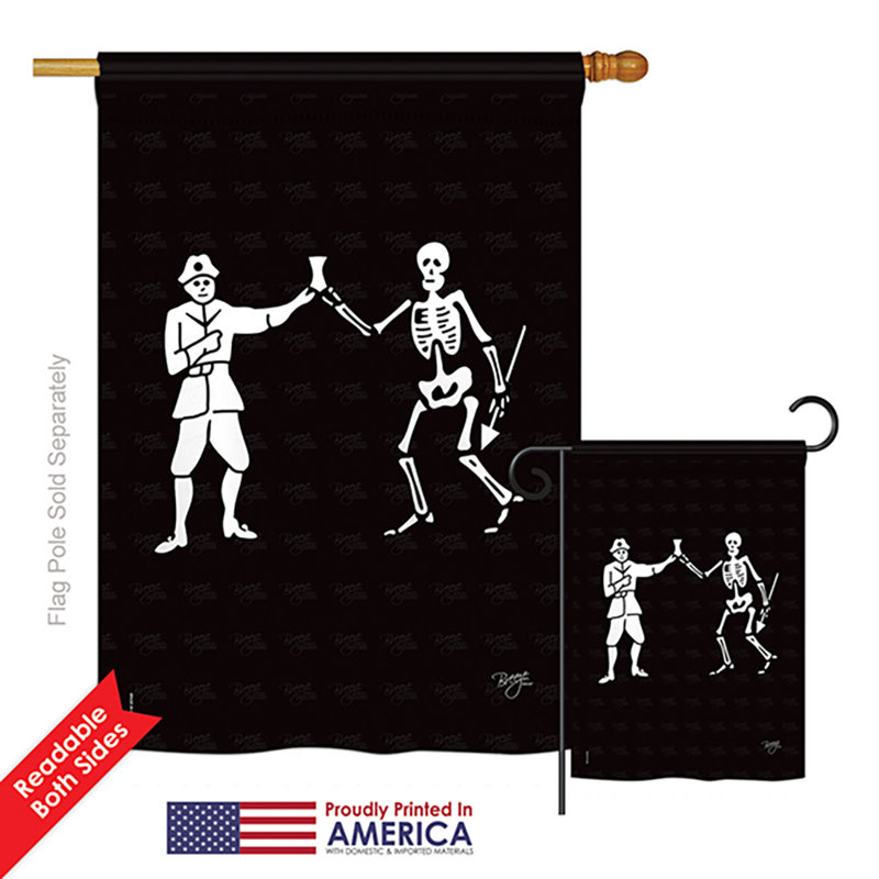 Drapeau de jardin en polyester 40 po x 28 po Bartholomew Roberts Pirate Impressions