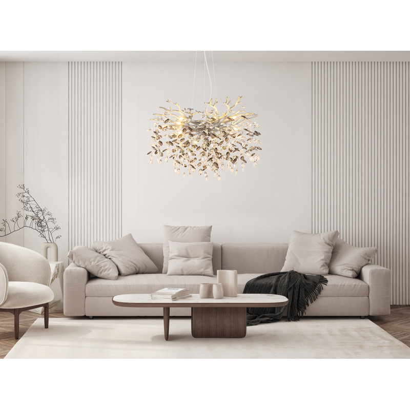10 - Light Chandelier, Clear, Silver