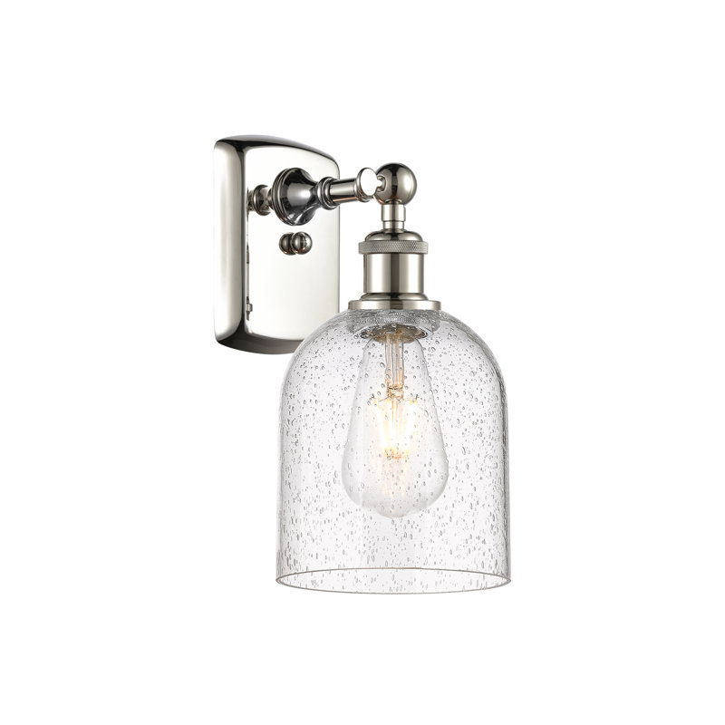 Anacaren Steel Armed Sconce, Seedy, Polished Nickel