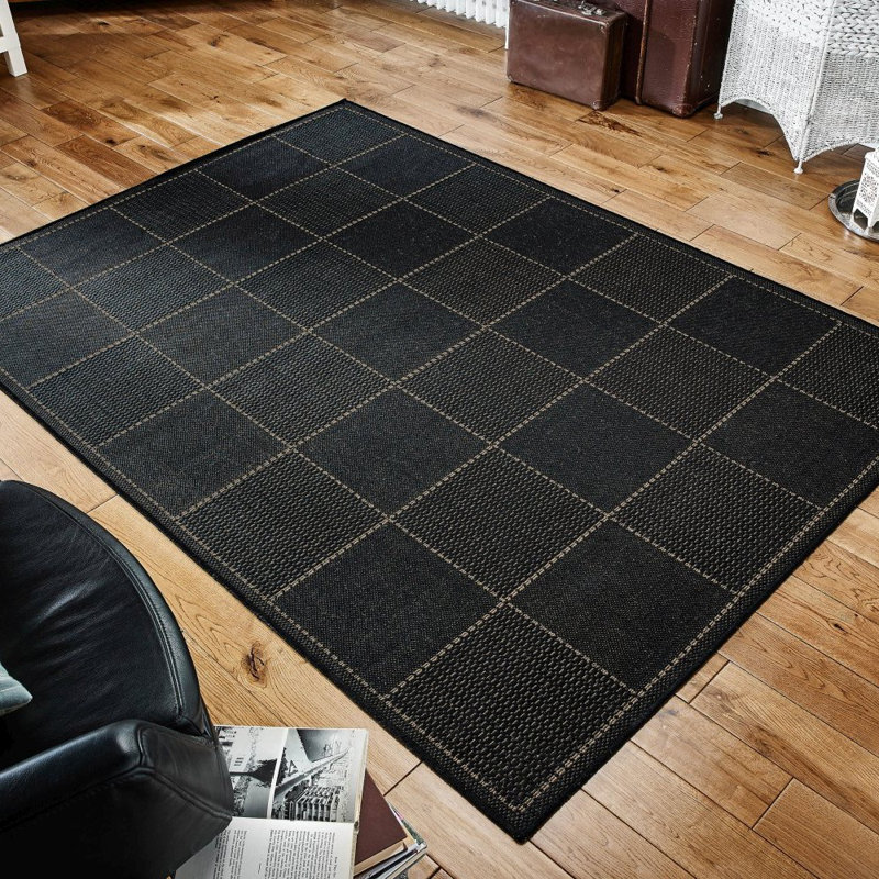 Minas Black Rug, Rectangle 60 x 110cm