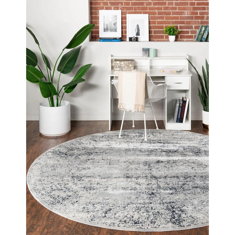 Hand Tufted Striped Indoor Rug, Round 5'3"