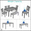 Ensemble de salle à manger de cuisine 6 pièces avec table rectangulaire en bois, 4 chaises rembourrées et un banc pour une assise confortable et une élégance moderne-656124122-656124121-656124120