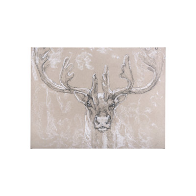 Sketch of animal II (Caribou) a Hand Embelished Textured Canvas