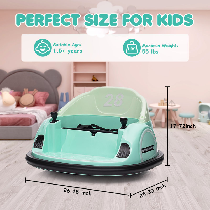 Voiture autoportée 12V pour enfants, jouets électriques pour tout-petits avec télécommande, affichage de la batterie, rotation à 360 degrés