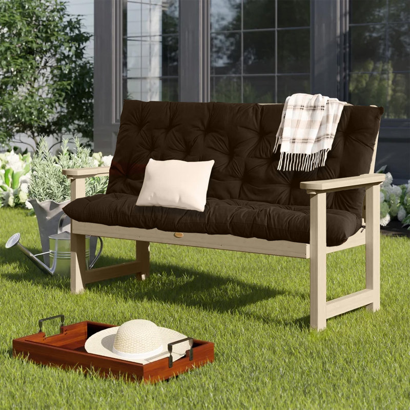 Coussins de siège de remplacement pour balancelle, coussins de banc 2-3 places pour mobilier d'extérieur avec dossier, Brun