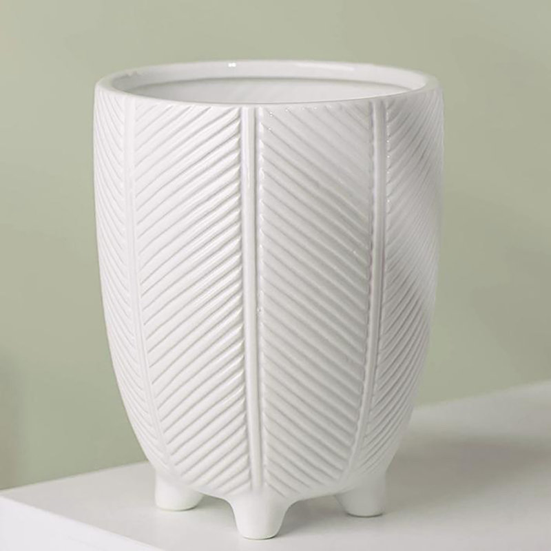 Abberbury Handmade Ceramic Cachepot, White