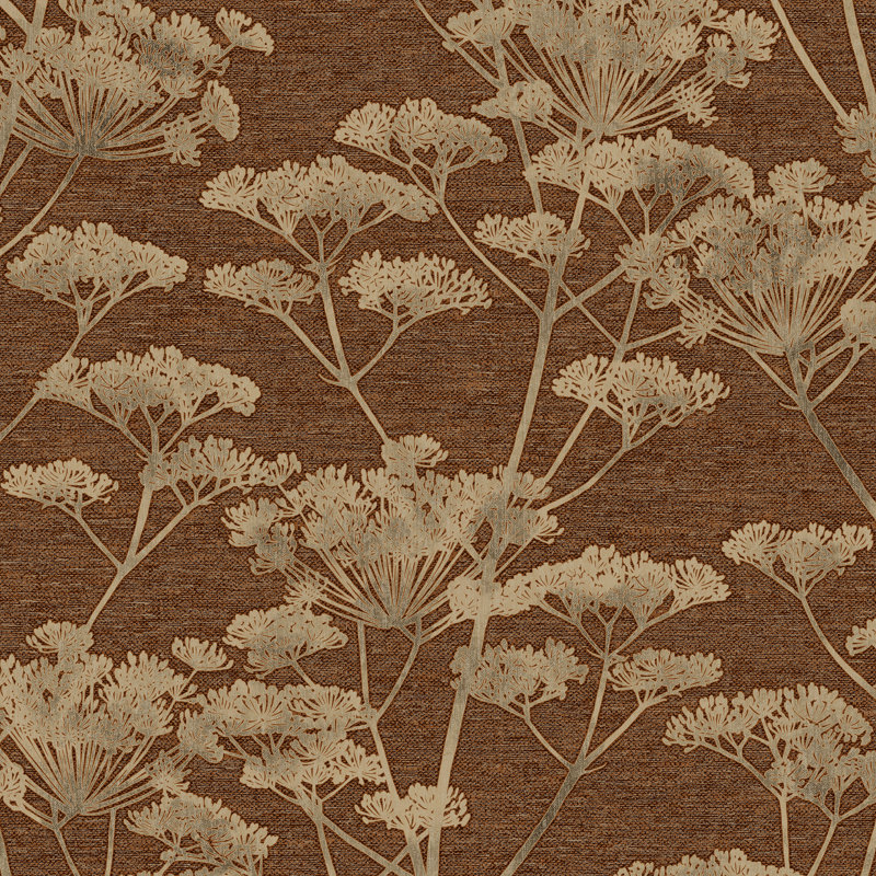 Boutique Serene Seedhead Floral Wallpaper, Brown/Ivory