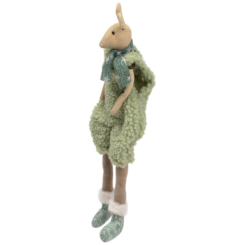 Sitting Boy Mouse In Overalls With Dangling Legs Christmas Figure - 18"