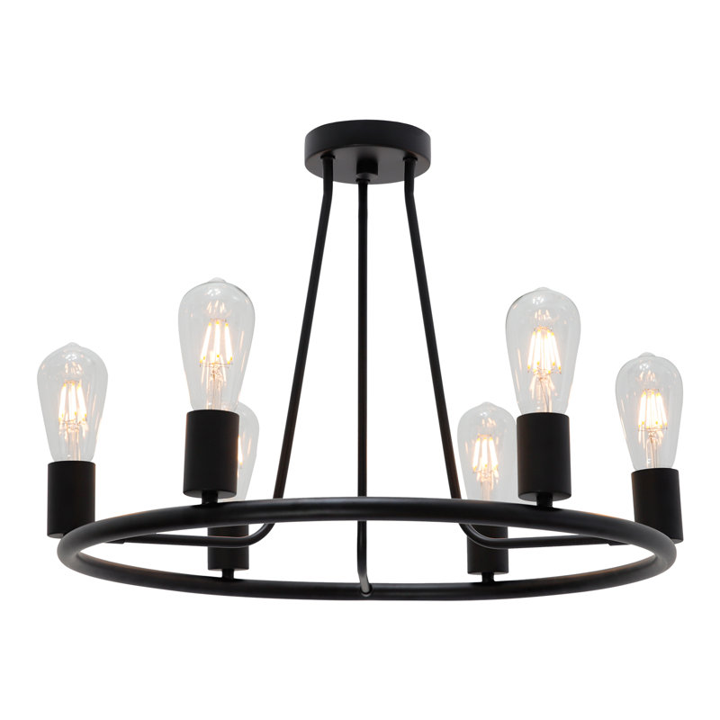 Plafonnier semi-encastré 6 lumières 22,5 po Dameron