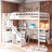 Full Size Loft Bed With Two Chest Of Drawers, Desk And Light Strip-852352445