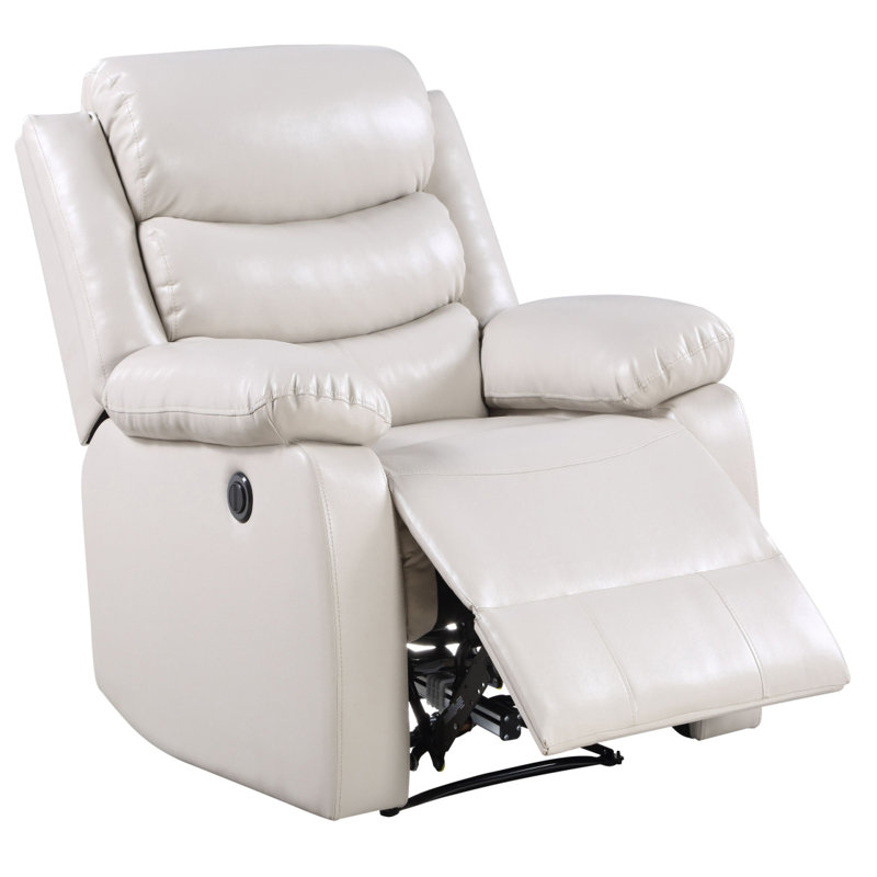 Beige Power Recliner With Pillow Top Arms, Beige