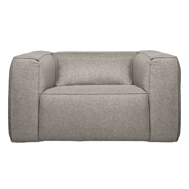 Velvet Armchair, Light Grey