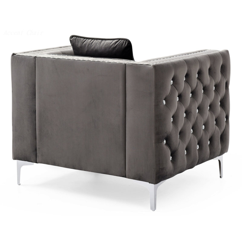 Chaise Gillian II, Velours gris velours