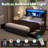 Bed Frame With Led Lights & Charging Station & Modern Upholstered Bed-1423868005