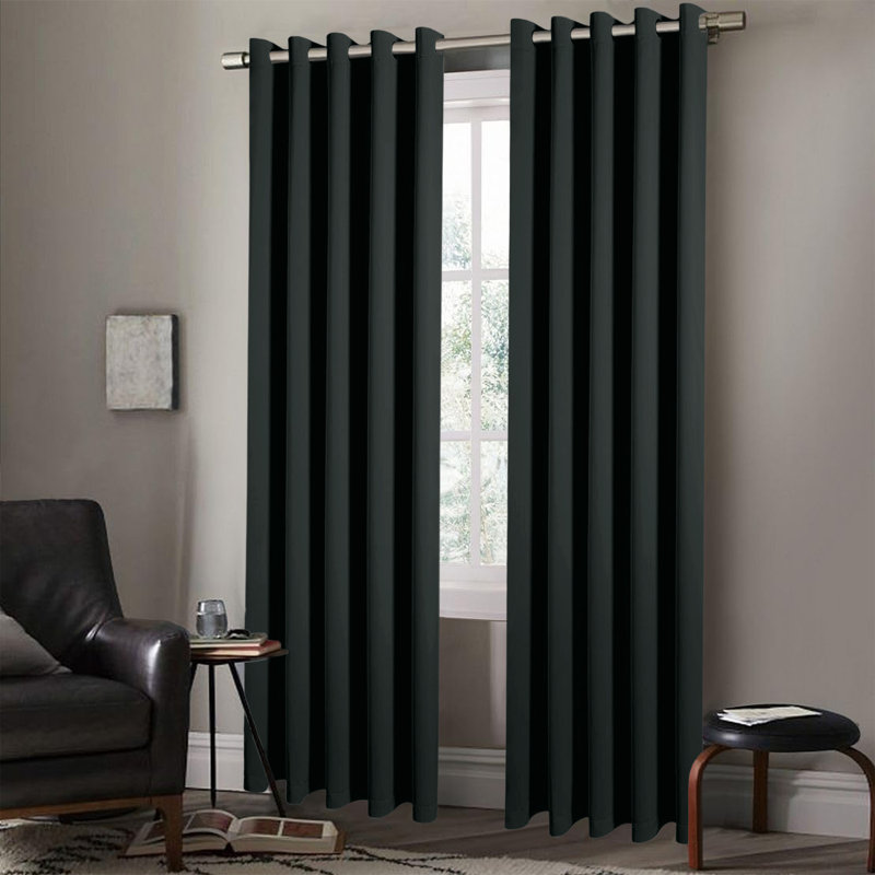 Haffa Blackout Curtain, 167cm Width x 183cm Drop, Black
