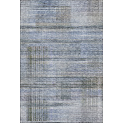 Premium Machine Washable Prisco Blue Rug