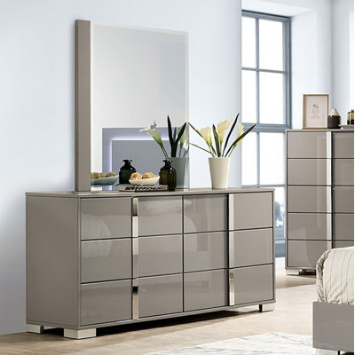 Commode 6 tiroirs avec miroir Warddy