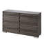  Ensemble de chambre à coucher avec lit double 5 pièces Louby, gris-101644237-101644238