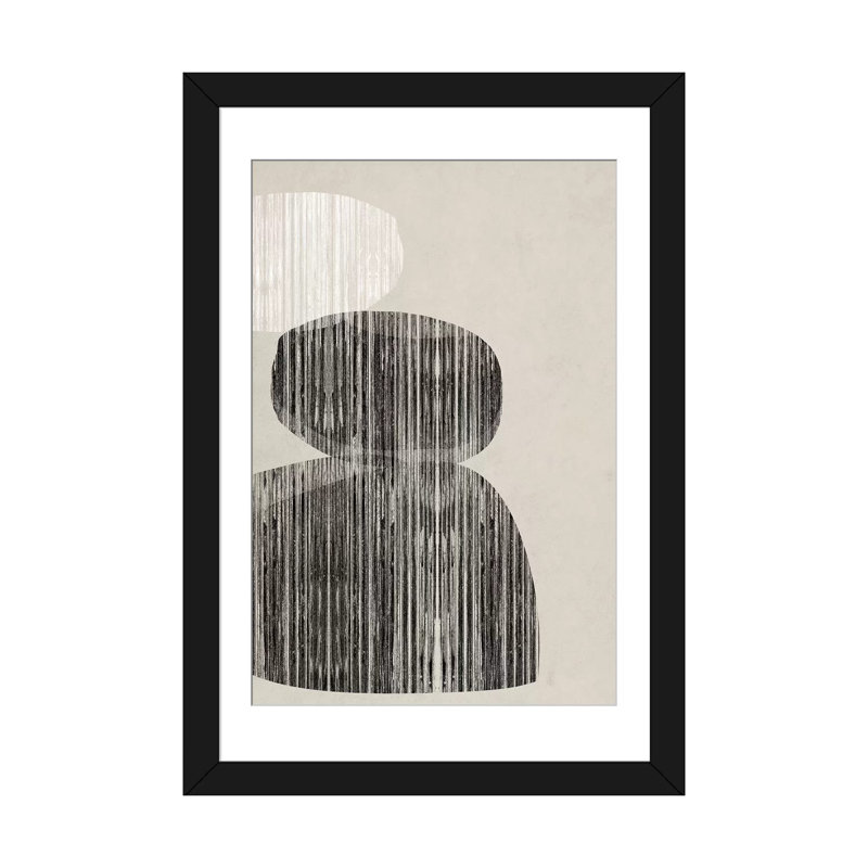 « nested i », impression sur toile, Papier d'art encadré noir, H 32 po x l 24 po x P 1 po, Blanc