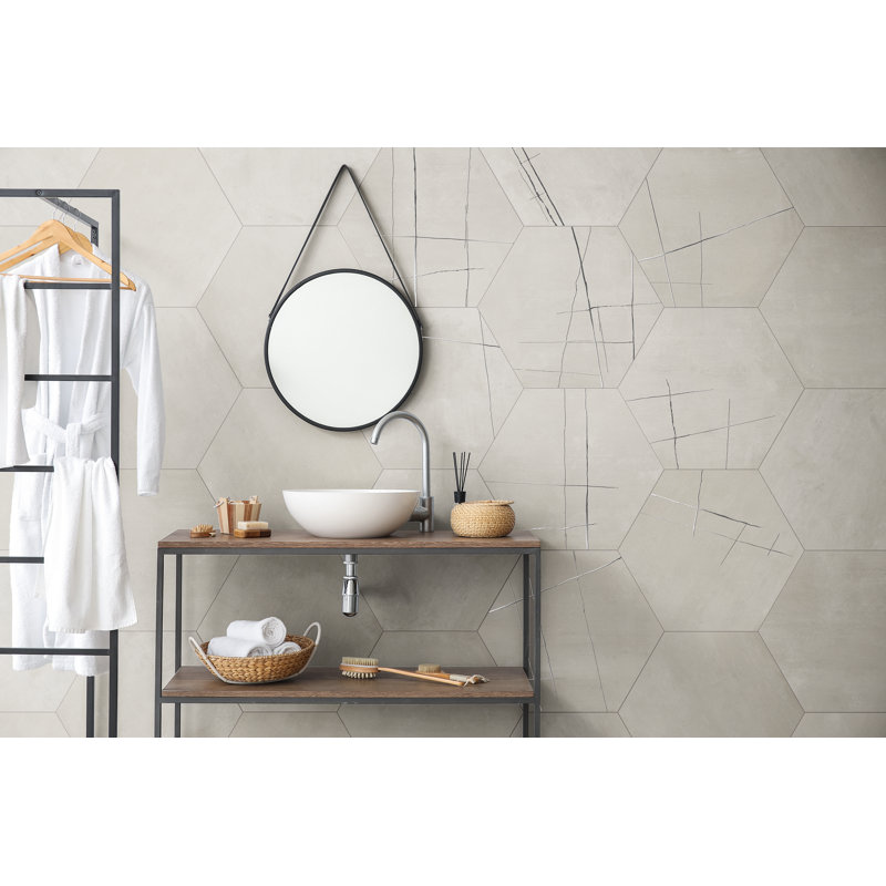 Carreau de porcelaine Whitney Kai Pearl Hexagon 21x24