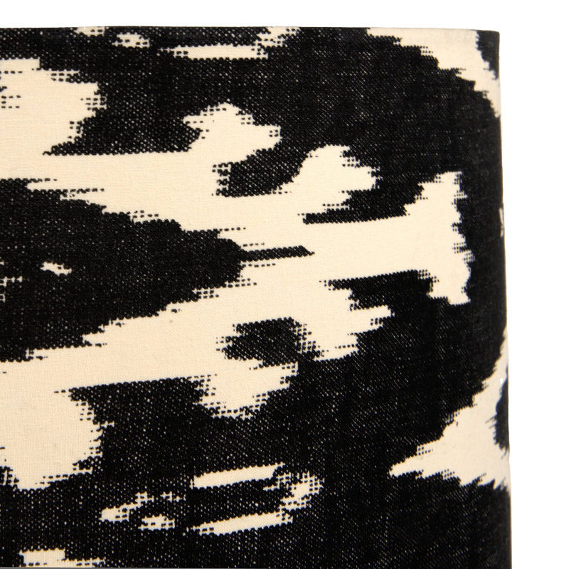 Cotton Drum Lamp Shade ( Uno ), 27cm H x 40cm W x  40cm D, Black