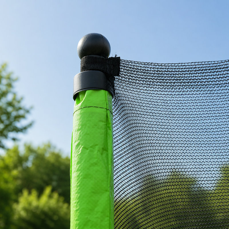Trampoline 15 pi avec panier de basketball, gonfleur, échelle et 6 manchons de poteau de sécurité - Vert