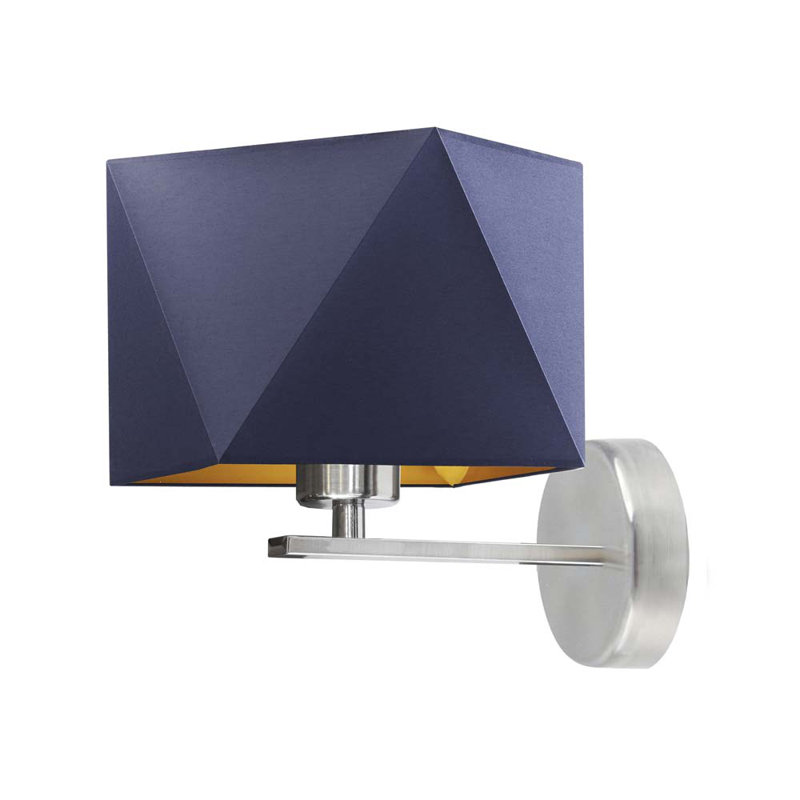 Mel Armed Sconce, Navy, Silver