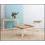 Console étroite avec garniture blanche antique et finition naturelle, idéale pour les petits espaces et l'organisation du vestibule