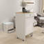 Robot aspirateur avec roulettes, support de rangement pour robot avec portes et tiroirs, table d'appoint pour salon, bureau personnel, cuisine - blanc antique