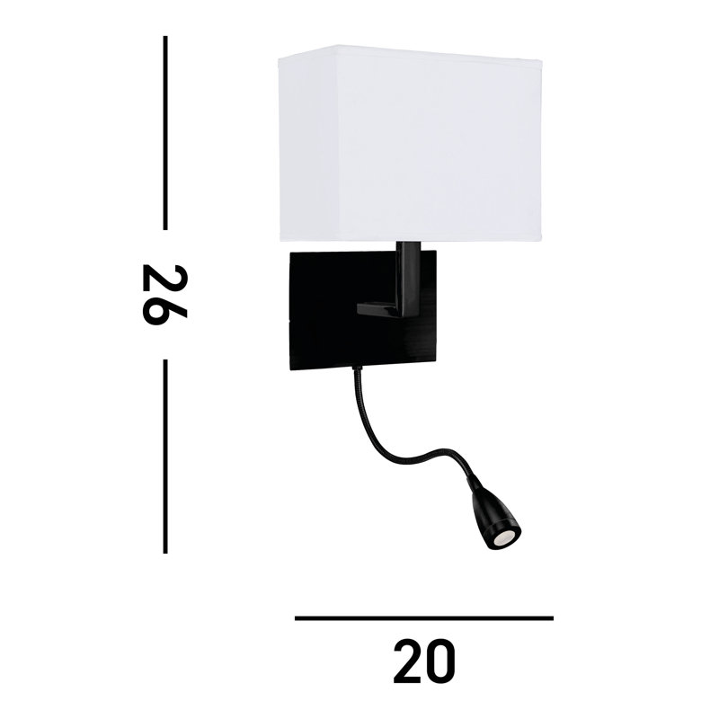 Alberthe Armed Sconce, 26cm H x 20cm W x 26cm D