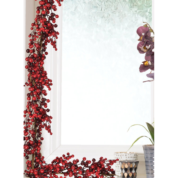 Red Berry Garland Lighted Burgundy Berry Christmas Garland Artificial Berry