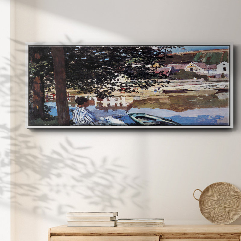 " Monet ", 24" H x 60" W x 1.5" D, White Floater Framed Canvas