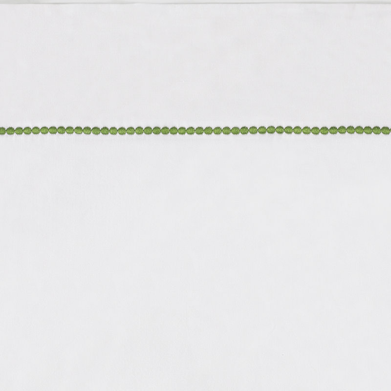 Dot Sheet Set, Queen Sheet Set, White/Green 