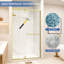 Porte de douche pivotante en aluminium brossé de 42 à 48 po x H 72 po en or brossé avec verre trempé transparent de 1/4 po, longueur réglable-127736845