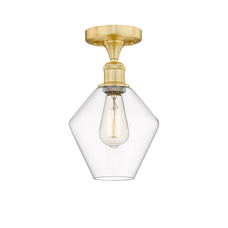 Plafonnier encastré Amylea, Transparent, Or satiné, H 10,63 po x l 8 po x P 8 po