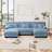 Modular Sectional Sofa Couch With Convertible Ottomans