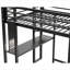 Small Teen Bedroom Loft Bed Frame, Full Size, Compact Integrated Workspace, Deep Black Iron Construction
